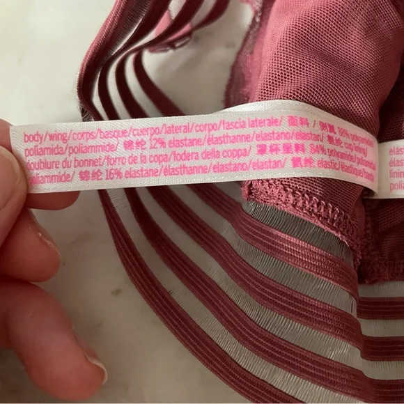 NEW - PINK by Victoria’s Secret (Size L) Unlined Lace Bralette in Burgundy - Picture 7 of 7